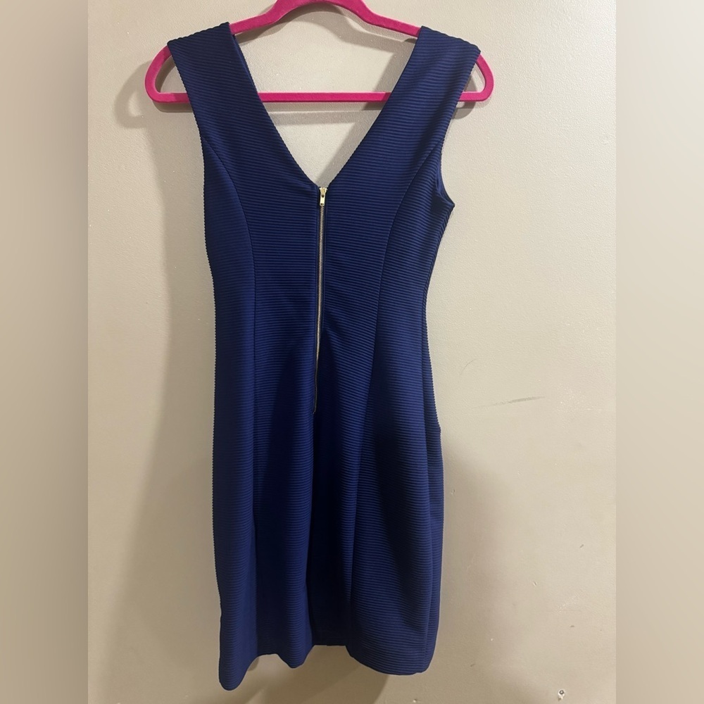 Express Navy Blue V-Neck Mini Dress - Picture 5 of 6